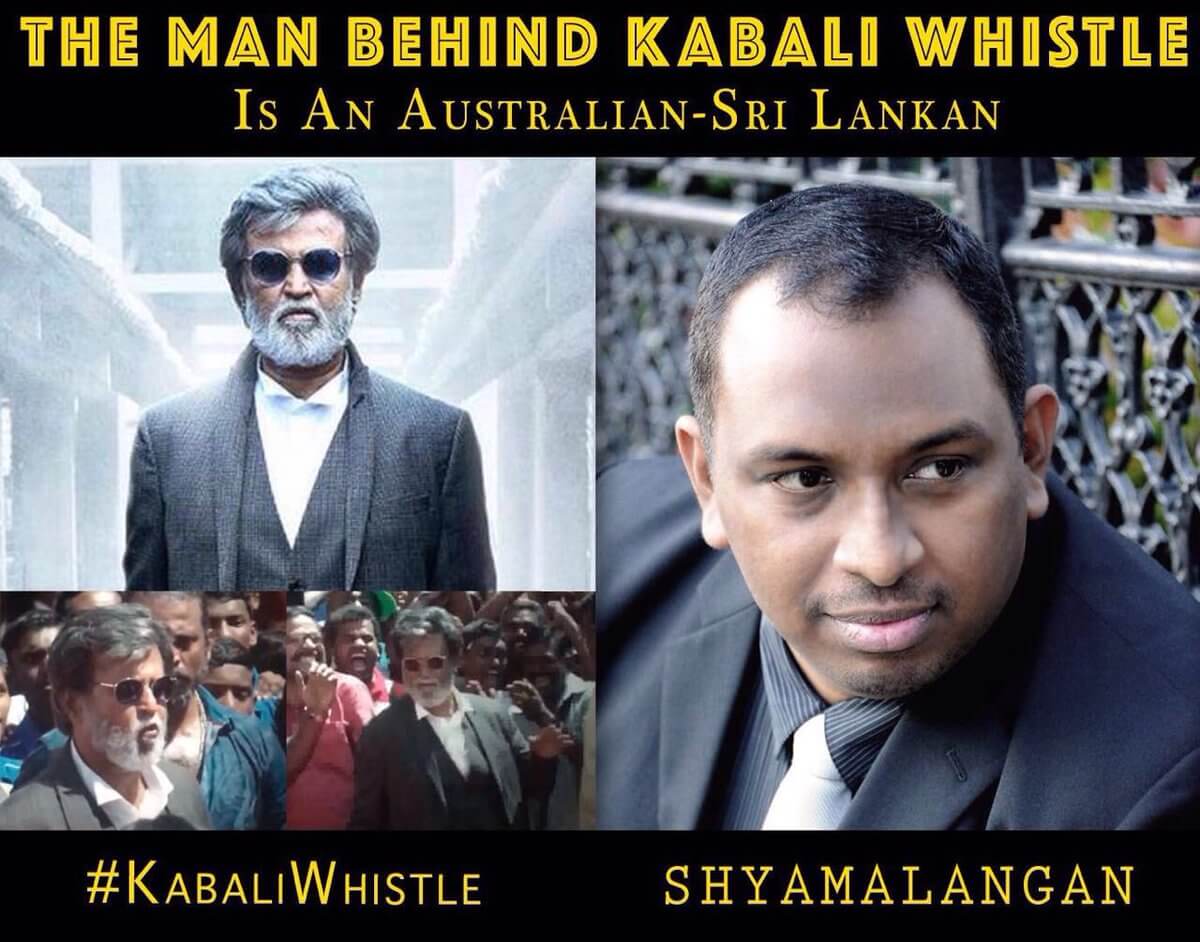 Composer Shyamalangan and Composer Santhosh Narayanan during "Kabali Whistle" recording