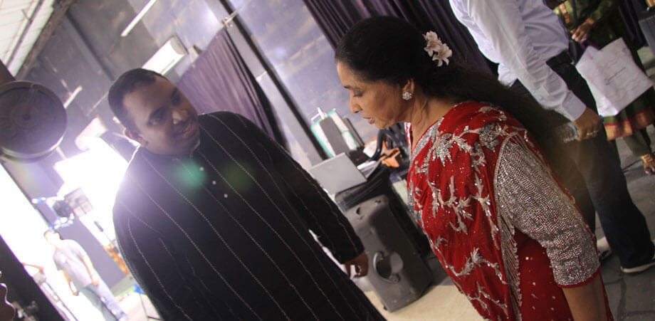 Asha Bhosle and Composer Shyamalangan during press conference